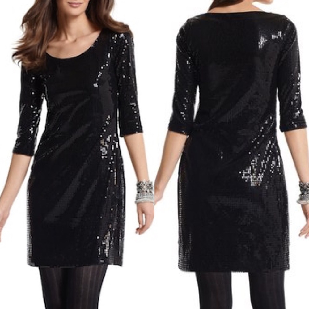 WHBM Black Sequin Dress
